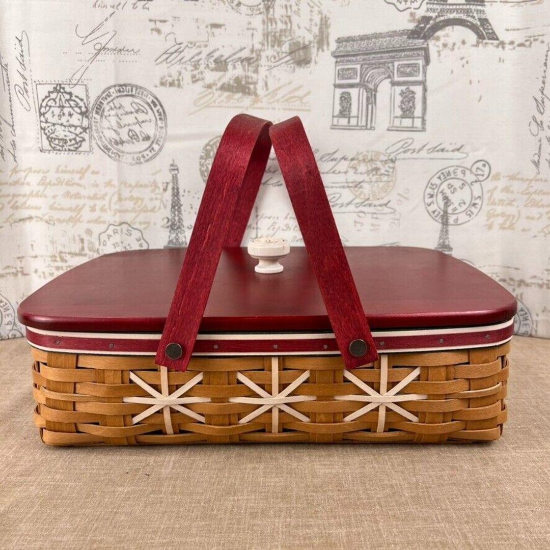 Longaberger Large Snowflake Cookie Basket With Lid, Liner, and ...
