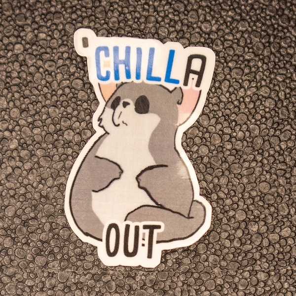 Chilla out Kawaii chinchilla sticker