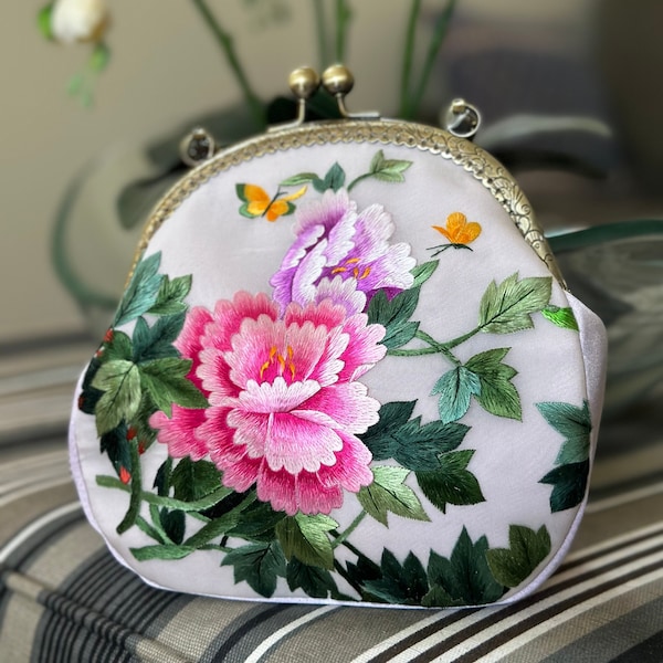 Blossom Elegance Silk Clutch - Handmade Collection