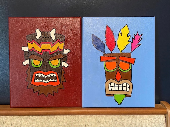 【在庫限り】 Uka Uka & Aku Aku( Crash Bandicoot) - Etsy 絵画