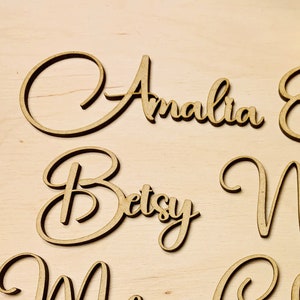 Wedding place cards, Wooden Birthday tags, Small Laser Cut Names, Personalized Custom Plate Settings, Event Table Decor, Rustic Baby Signs