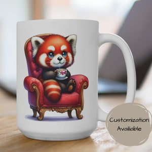 Personalized Red Panda Mug, Custom Red Panda Mug, Perfect for an animal loving tea or coffee drinker, Cute Animal Mug