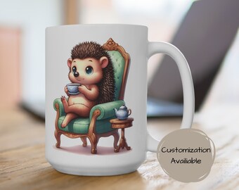 Personalized Hedgehog Mug, Animal Lover Tea Coffee Cup