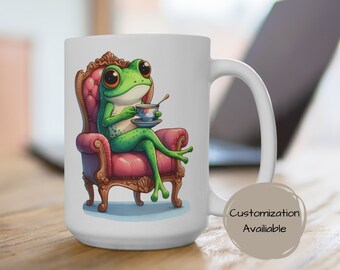 Taza de rana personalizada: regalo para amantes de los animales, taza de té y café personalizada