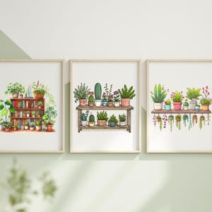 House Plants Art Print Set: Botanical Home Decor (Digital Download)