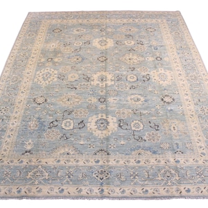 8x10 ft Oriental Persian Design Area Rug - Blue Wool Veg Dye Rug - Handmade Afghan Rug - Bedroom Rug- Living Room Rug- Dining Table Rug