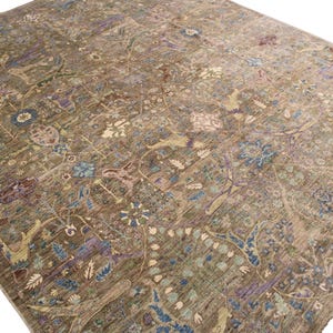8 x 10 pi persan bijar design - tapis de couleur moderne laine teint végétal - tapis afghan fin noué à la main - tapis de salon - tapis de table à manger