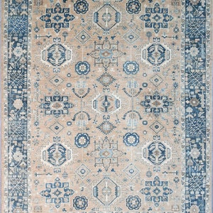 Tapis afghan ton neutre 9 x 12 pi, couleur saumon, teinture végétale, tapis de salle à manger, tapis de salon, tapis de chambre à coucher, 140 KPSI, tapis afghan noué à la main