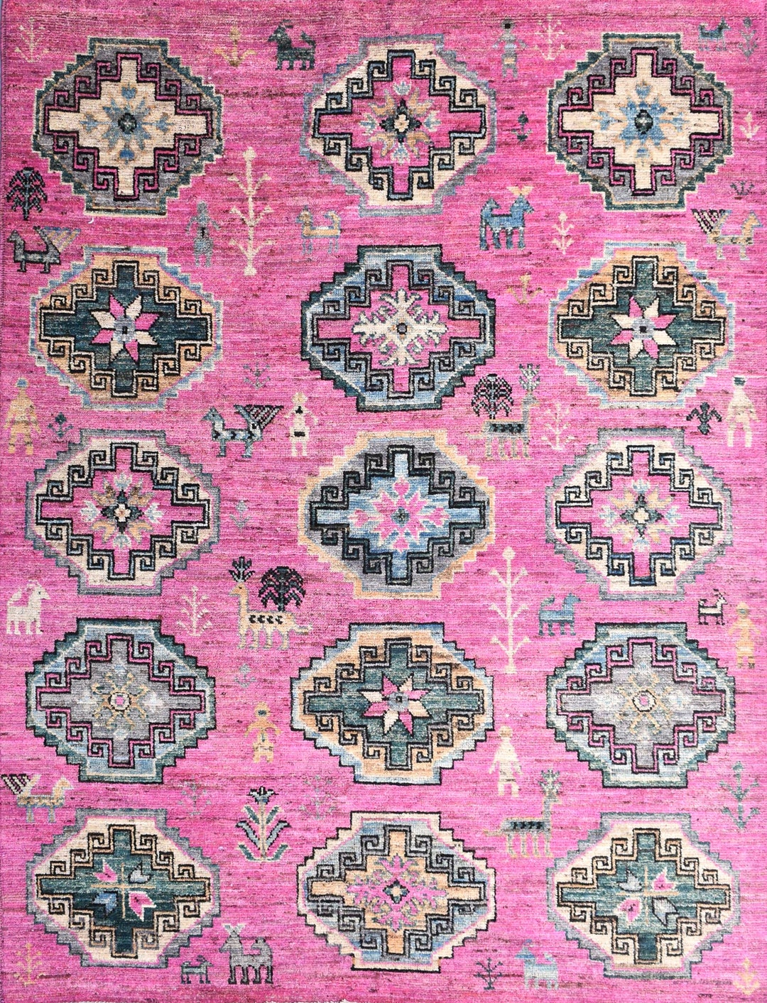 Pink Turkish Rug Pattern 6x9 Ft Pink Turkish Oushak Rug, Colorful Oriental Designs, Pink ...