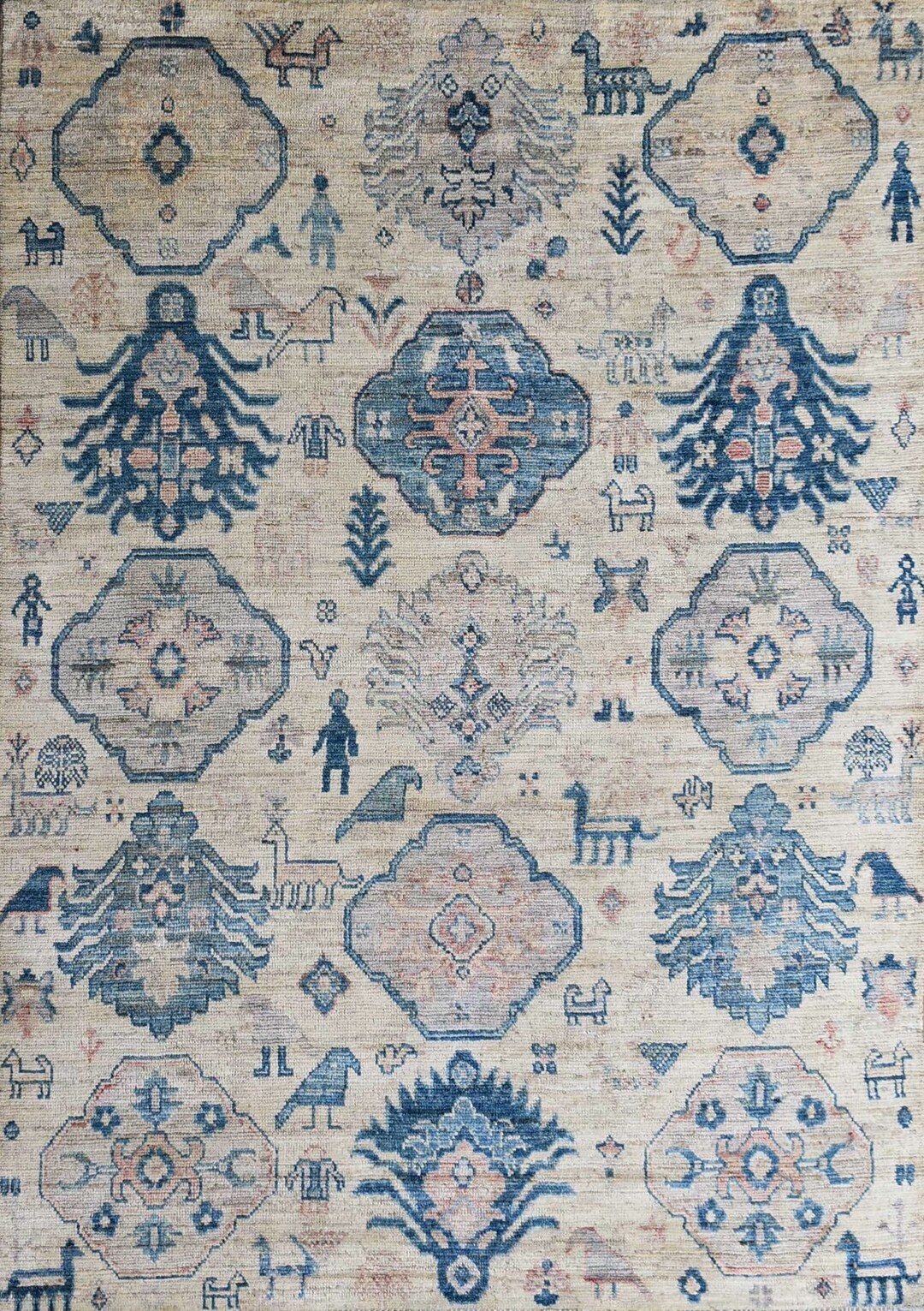 Oushak Rug Patterns 6x9 Ft Turkish Oushak Rug, Colorful Oriental Floral Designs, Tribal ...