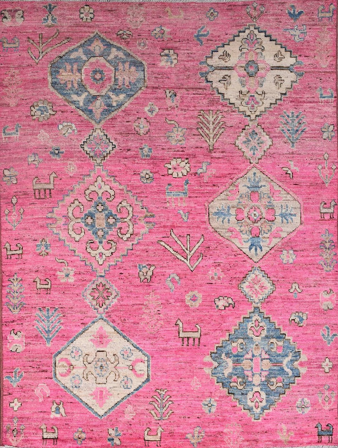 Pink Turkish Rug Pattern 6x9 Ft Pink Turkish Oushak Rug, Colorful Oriental Designs, Pink ...