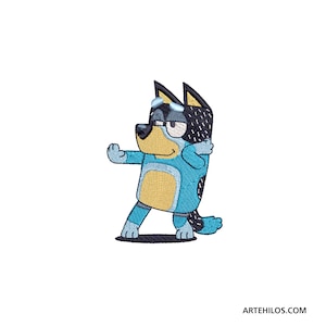 Diseño de bordado de máquina de Perro Azul, cartoon, divertido