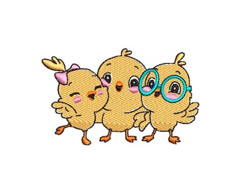 3 CHICKS machine embroidery design