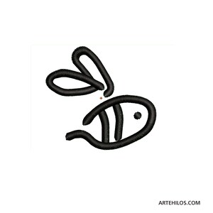 May include: Black and white line drawing of a bee with wings and a striped body.
