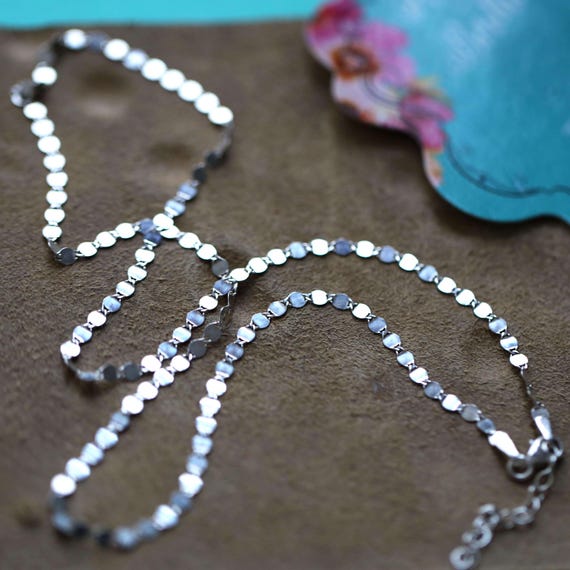 Mirror Chain Necklace, Chocer Bracelet & Anklet, 925 Sterling