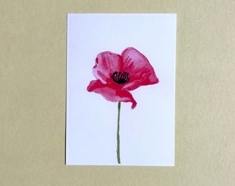 Poppies Flower Watercolor Print