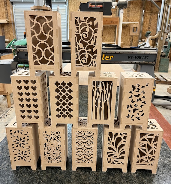 11 lanterns, Wood lamps, digital download, crv, eps, dxf, ai, svg files, cnc files