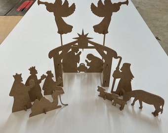 Nativity scene, digital download, crv, eps, dxf, ai, svg files, cnc files