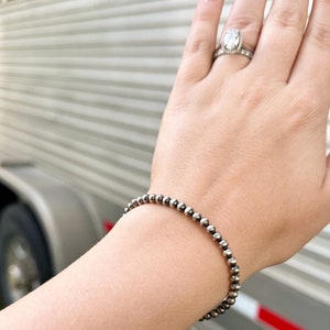 Authentic Navajo Pearls, Sterling Silver Pearl Bracelets, Solid Sterling Silver Pearl Beaded, Western Bracelet