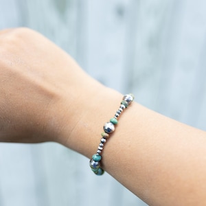 Authentic Navajo Pearls with Authentic Turquoise, Sterling Silver Pearl Bracelets, Solid Sterling Silver Pearl Beaded, Western Bracelet