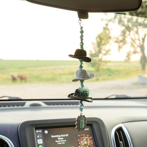 Cowboy Hat Western Car Accessories / Car Charms / Rearview Mirror Decor / Western Mini Cowboy Hat / Rear View Mirror Hanger