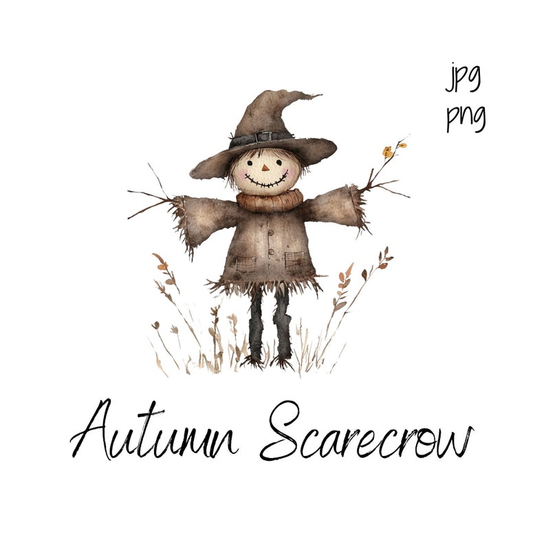 Cute Scarecrow PNG Autumn Clip Art Fall Digital Graphic transparent