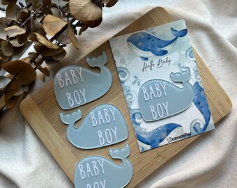 50 piezas de imán a granel, figuras de animales, imán de plexiglás de ballena, imán personalizado, regalos para recién nacidos, regalo personalizado, recuerdos personalizados, plexiglás personalizado