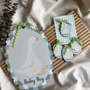 Accroche-porte en bois fait main et cadeau sur carte en forme de canard – Déco pour chambre de bébé garçon