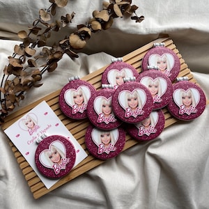 50 pezzi di specchio, specchio compatto a tema Barbie fatto a mano con biglietto personalizzato - perfetto regalo per le feste, Barbie Them, regalo per ragazza, specchio tascabile