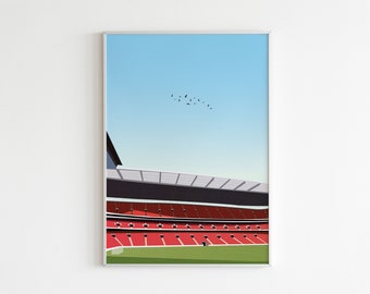 Illustration Design of Wembley Stadium - Digital Download - Football Stadium Artwork - Football Design - Ready to Print