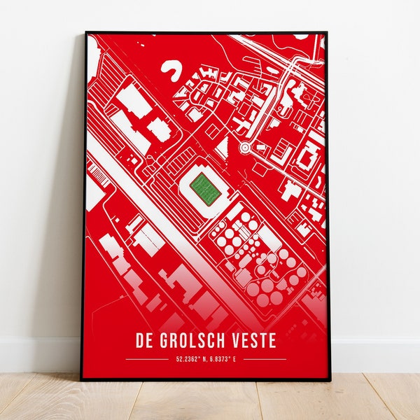 De Grolsh Veste Stadium - Home of FC Twente in the Netherlands - DIGITAL DOWNLOAD - Football Stadium Designs - Ready to Print Files