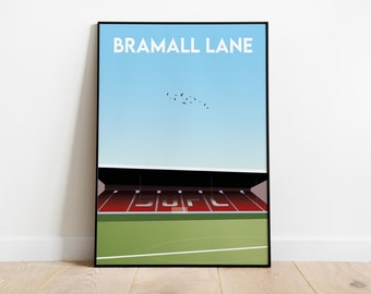 Illustration Design of Bramall Lane - Digital Download - Football Stadium Artwork - Football Design - Sheffield United F.C. - Ready to Print