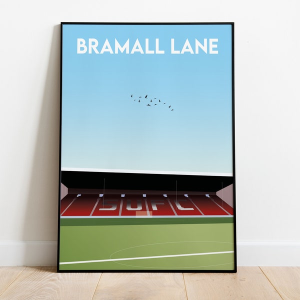 Illustration Design of Bramall Lane - Digital Download - Football Stadium Artwork - Football Design - Sheffield United F.C. - Ready to Print