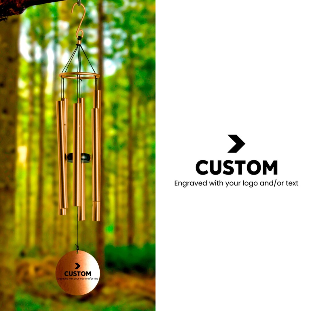 Custom Windchimes, Personalized Wind Chime Pictures, Engraved Wind Chime, Company Gifts for