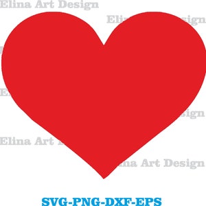 Coeur rouge SVG, SVG coeur simple, png coeur, fichier de sublimation, fichier de coupe pour cricut, silhouette coeur, amour image 1