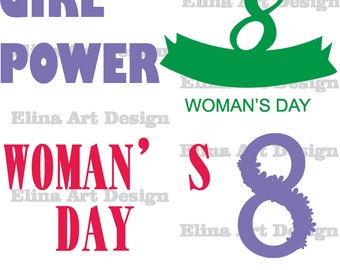 Lot de designs de t-shirts SVG pour la Journée internationale de la femme - 8 mars Design de citations pour la journée de la femme