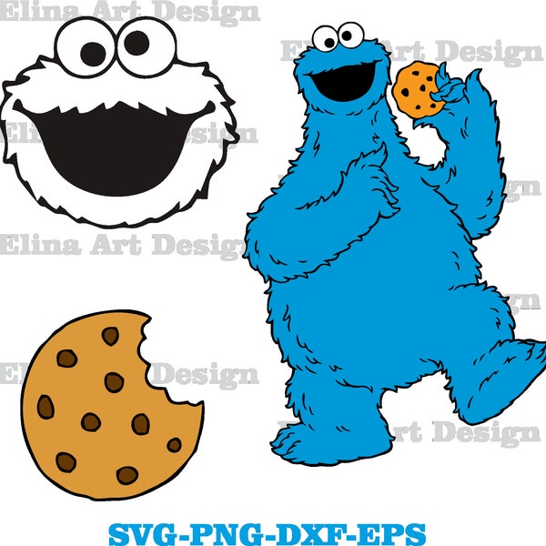 Cookie Monster SVG Bundle, Cookie svg, Monster svg, Cookie Monster Cricut, Cookie, svg | Png | Dxf