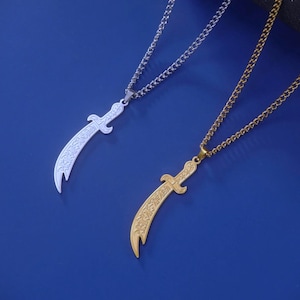 Islamic Sword Necklace -  Stainless Steel & Gold Plated for Men and Women