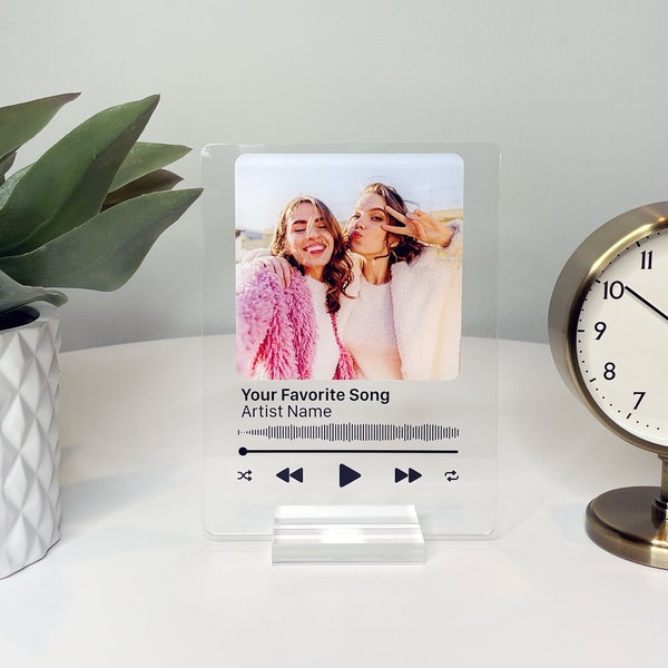 Personalized Song Plaque Gift, Gift for Him Best Friend Gift Anniversary Gift Custom Couple Photo Print Valentines Day Gift Acrylic Plaque