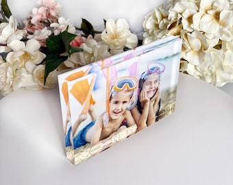 Personalized Photo Print, Family Photo Frame, Housewarming Gift Memorial Plaque Couples Gift Acrylic Picture Frame Crystal Glass Photo Block