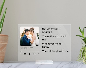 Personalized Song Lyric Gift, Anniversary Gift for Him, Christmas Gift, Couples Gift, Favorite Song, Custom Couple Photo, Best Friend Gift