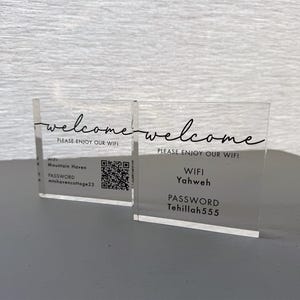 Personalized Acrylic Wifi Sign for Airbnb, Vacation Rental, Guest Room ...