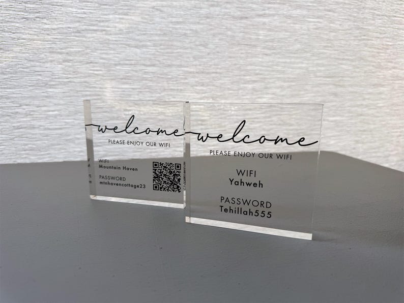 Personalized Wifi Acrylic Block With Network Name, Password and ...