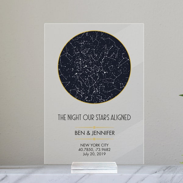 Star Map Plaque for Couples, Custom Constellation The Night We Met, Anniversary Gift Valentines Day Gift, Custom Couple Photo Plaque