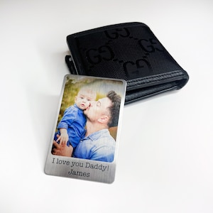 Tarjeta fotográfica de billetera de metal personalizada con texto, inserto de billetera de metal personalizado, tarjeta de mensaje personalizada para aniversario, impresión de imagen Polaroid