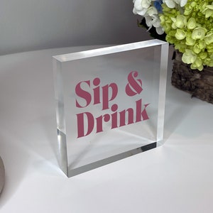 Personalized Business Company Logo Acrylic Block Desk Display Trade Show Street Fair Market Office Decor Salon Lobby