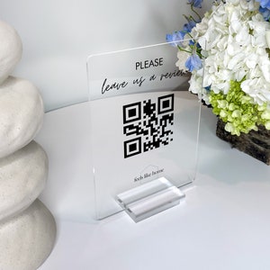 Signo de código QR personalizado, signo QR personalizado de redes sociales para pequeñas empresas, decoración para pequeñas empresas, placa acrílica, spa, salón, restaurante, oficina