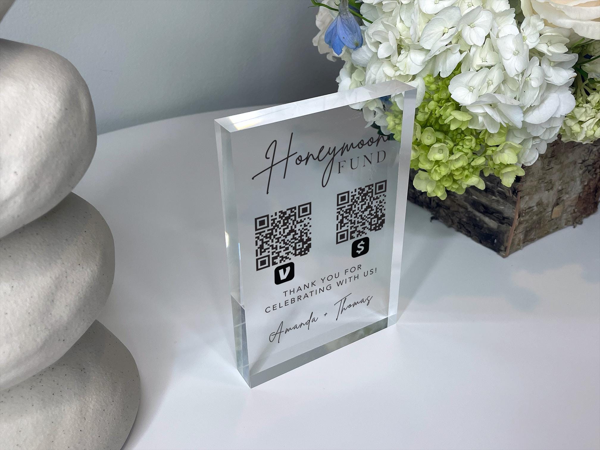 Acrylic QR Code Donation Sign