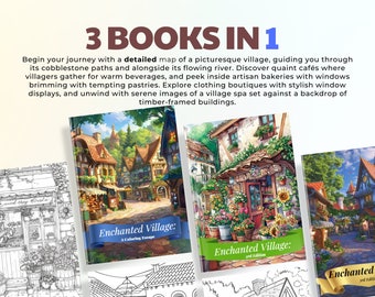 Village Scenes Coloring Pages: Detailed Adult Coloring Book (PDF)