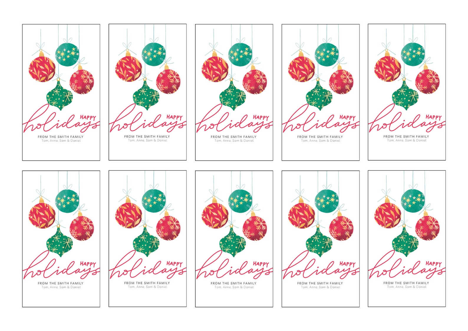 Editable Holiday Tag Printable Christmas Tags for Quick and - Etsy